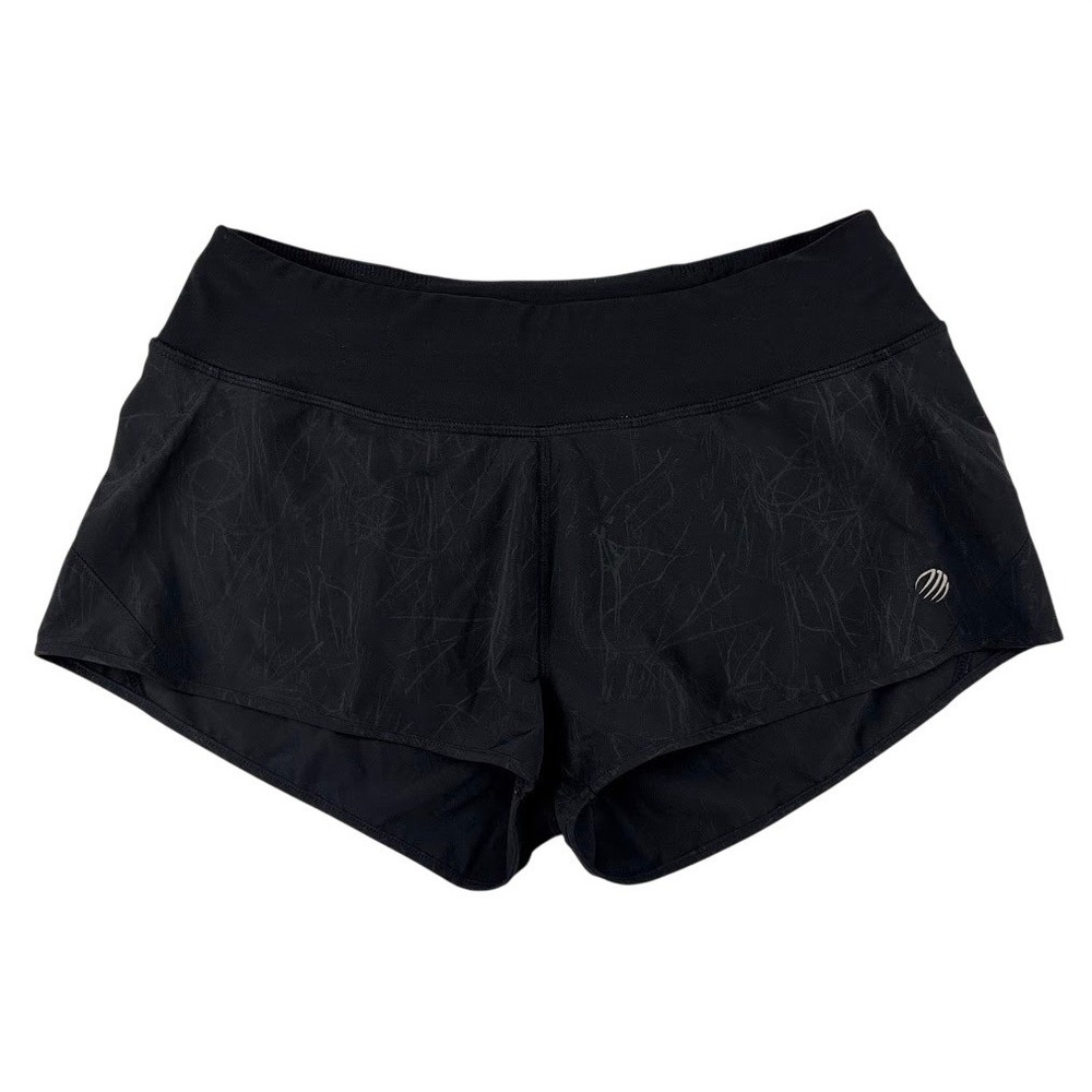 MPG Sport Black Textured Athletic Shorts Women's Size‎ M Zip Pocket